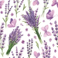   Floare Violet Butterflies Set de 20 șervețele lavandă, 33x33 cm