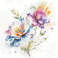 Floare Watercolour Pastel șervețel 20 buc 33x33 cm