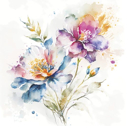 Floare Watercolour Pastel șervețel 20 buc 33x33 cm