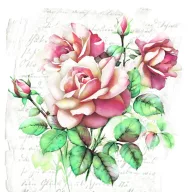 Floare Subtle Classic Șervețel trandafiri 20 buc. 33x33 cm