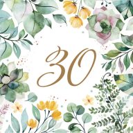   La mulți ani Floral Frame Happy Birthday 30 șervețele 20 buc 33x33 cm