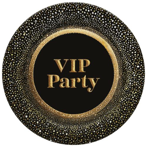 Party Gold VIP farfurie de hârtie 8 buc 22,7 cm
