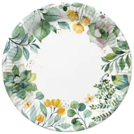   Colorat Floral Frame Farfurie de hârtie cu flori 8 buc 18 cm