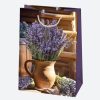 Colorat Vase Pungă de cadou din hârtie lavandă, 23x32x11 cm