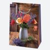 Colorat Vase Pungă de cadou din hârtie lavandă, 23x32x11 cm