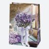 Colorat Vase Pungă de cadou din hârtie lavandă, 23x32x11 cm