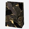 Colorat For You Sacoșă cadou de hârtie cu model auriu negru 23x32x11 cm
