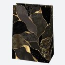 Colorat For You Sacoșă cadou de hârtie cu model auriu negru 23x32x11 cm