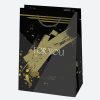 Colorat For You Sacoșă cadou de hârtie cu model auriu negru 23x32x11 cm
