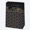 Colorat For You Sacoșă cadou de hârtie cu model auriu negru 23x32x11 cm
