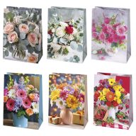   Colorat Bouquet Pungă pentru cadouri din hârtie florală, pungă cadou 23x32x11 cm