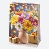 Colorat Bouquet Pungă pentru cadouri din hârtie florală, pungă cadou 23x32x11 cm