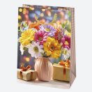 Colorat Bouquet Pungă pentru cadouri din hârtie florală, pungă cadou 23x32x11 cm