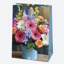 Colorat Bouquet Pungă pentru cadouri din hârtie florală, pungă cadou 23x32x11 cm