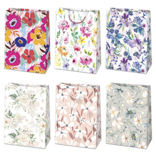 Colorat Blossom Sacoșă cadou din hârtie cu flori 23x32x11 cm