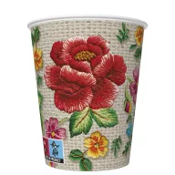 Trandafir Embroidery Folk pahar de hârtie 8 buc 250 ml