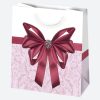 Colorat Bow sac cadou de hârtie, 15,5x15,5x8 cm