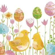 Paște Graphic Chickens Șervețel, pachet 20 buc, 33x33 cm