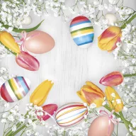 Paște Striped Eggs șervețel 20 buc 33x33 cm