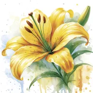 Floare Yellow Lily șervețel 20 buc 33x33 cm