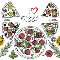 Mâncare Love Șervețel Pizza set de 20 33x33 cm