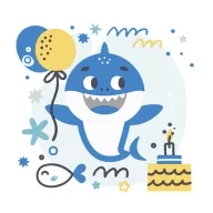   La mulți ani Blue Shark Șervețel Happy Birthday set de 20, 33x33 cm