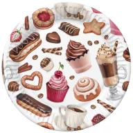   Mâncare Coffee and Sweets Farfurie de hârtie pentru desert 8 buc 18 cm