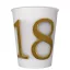 La mulți ani Gold Motifs Happy Birthday 18 pahare de hârtie 8 buc 250 ml