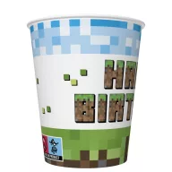   La mulți ani Pixel Block Pahare de hârtie Happy Birthday set de 8 bucăți 250 ml