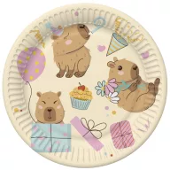   La mulți ani Capybaras Farfurie de hârtie Happy Birthday 8 buc 18 cm