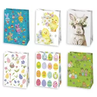 Paște Cute Bunny sacoșă cadou din hârtie 23x32x11 cm