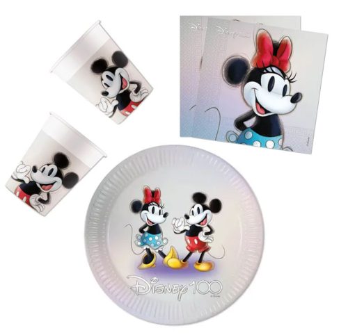 Disney 100 Minnie Party set de 36 de farfurii 23 cm
