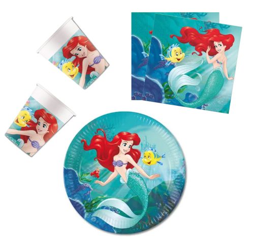 Prințesele Disney, Ariel Curious Party set de 36 farfurii 23 cm