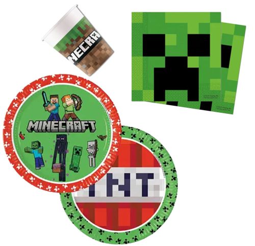 Minecraft Green Party set de 36 farfurii 23 cm