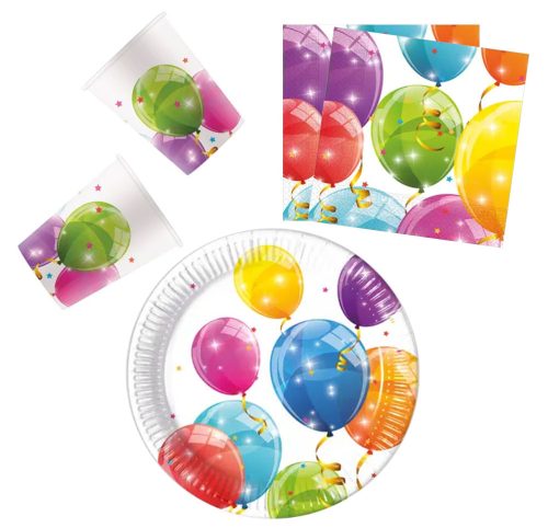 Baloane Sparkling Party set de 36 farfurii 23 cm
