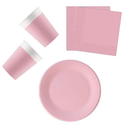 Unicolour pink, Pink Party set de 36 farfurii 23 cm