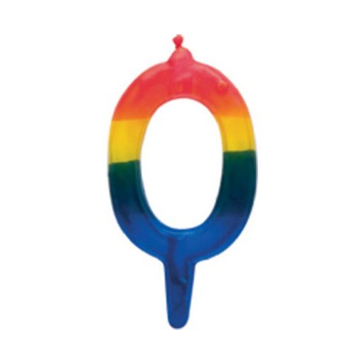 Colorat lumânare de aniversare, lumânare cu numărul 0