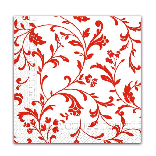 Floare Arabesque Red Șervețel cu model roșu 20 buc 33x33 cm FSC
