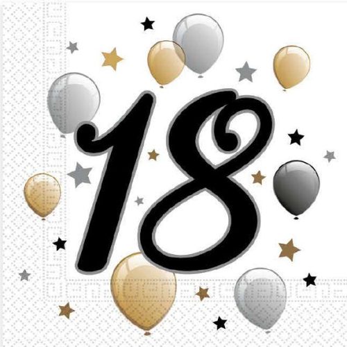 La mulți ani Milestone Happy Birthday set de 18 șervete 20 buc 33x33 cm