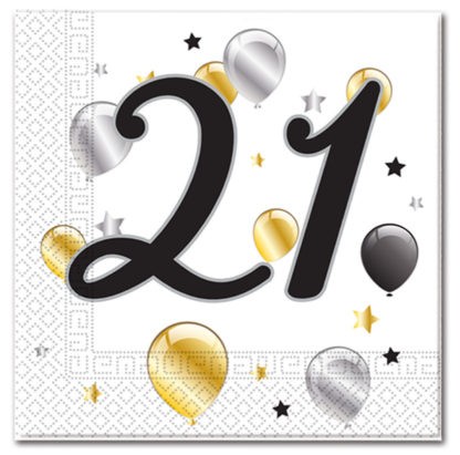 Happy Birthday 21 Milestone șervețele 20 buc 33x33 cm