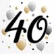 La mulți ani Milestone Happy Birthday 40 Șervețele 20 buc 33x33 cm