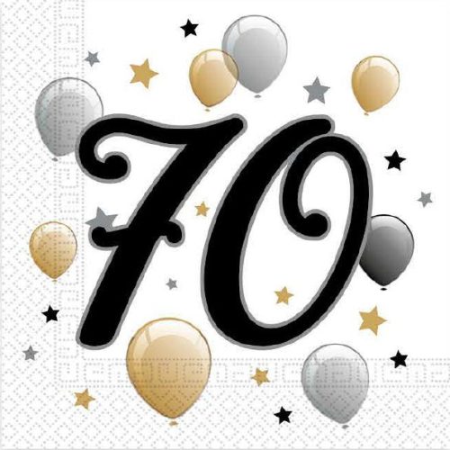 Happy Birthday 70 Milestone șervețele 20 buc 33x33 cm
