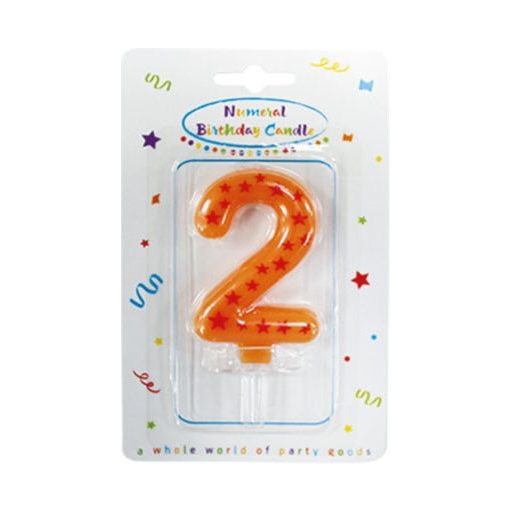 Colorat lumânare pentru tort, lumânare cifră 2