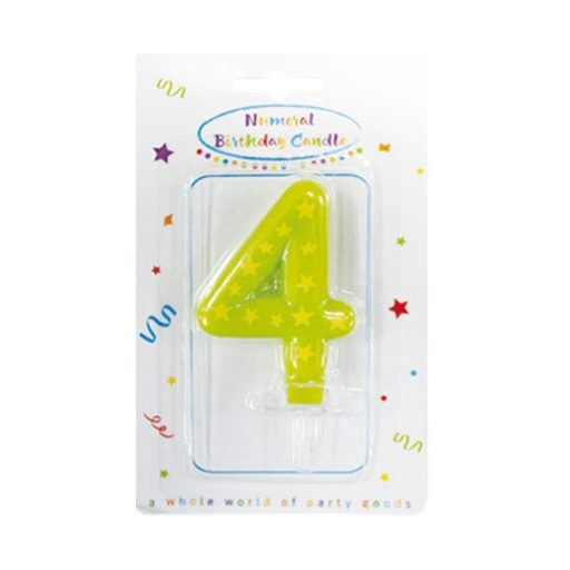 Colorat lumânare de tort, lumânare cu numărul 4