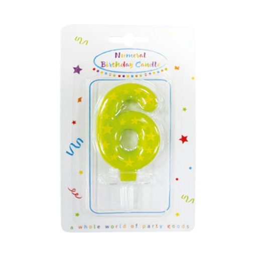 Colorat lumânare de tort, lumânare cu numărul 6