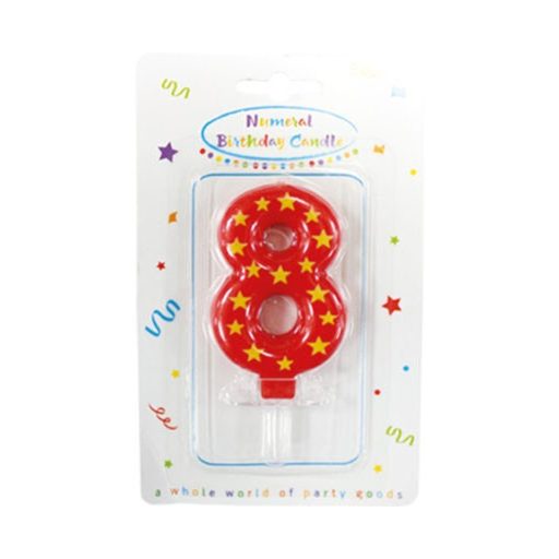 Colorat lumânare de tort, lumânare cu cifra 8