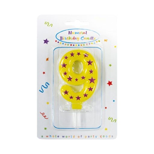 Colorat lumânare aniversară, lumânare cifră 9