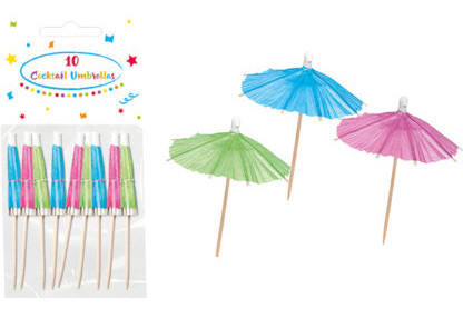 Colorat Paie de decor pentru cocktailuri cu umbreluțe set de 10