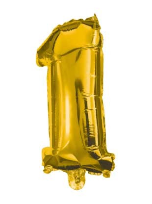 Gold, Gold mini Balon folie cifra 1 33 cm