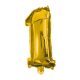 Gold, Gold mini Balon folie cifra 1 33 cm